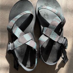 Chaco Black and Teal JCH107901 Chaco Men's Z/Cloud Sandals - Weave Black size 11